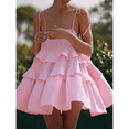 thumbnail image 4 of Womens Summer Dress Adjustable Spaghetti Strap Sleeveless Flowy Mini Short Dresses Pink L, 4 of 8
