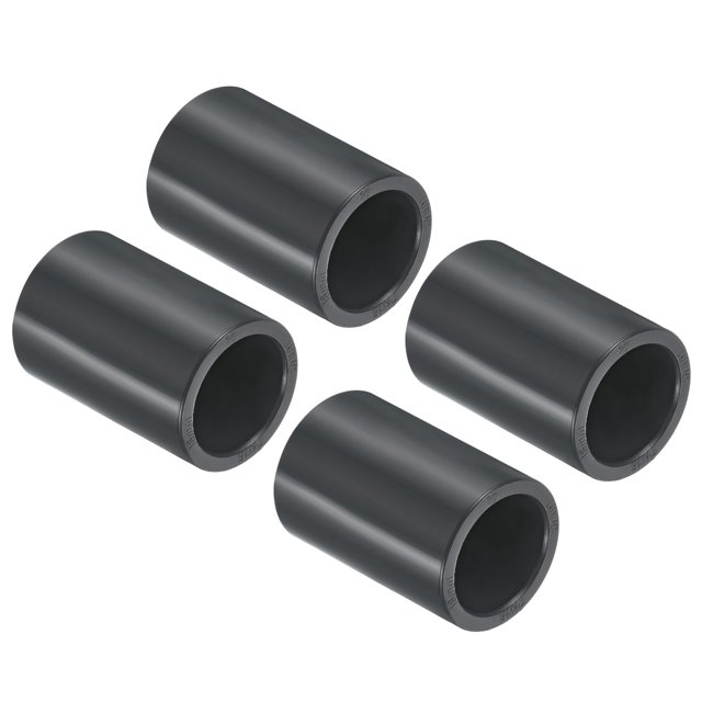 Unique Bargains Raccord de Tuyau en PVC 18 mm, Douille, Lot de 4 Raccords Droits, Gris Foncé