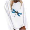 thumbnail image 2 of Women's Fashion Solid Color Butterfly Print Sweater Long Sleeves, 2 of 3