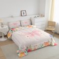 thumbnail image 3 of Erosebridal Pink Butterfly Bedding ToddlerComforter Set, Colorful Rose Flower Down Comforter, Princess Room Decor, Reversible, 3 of 8