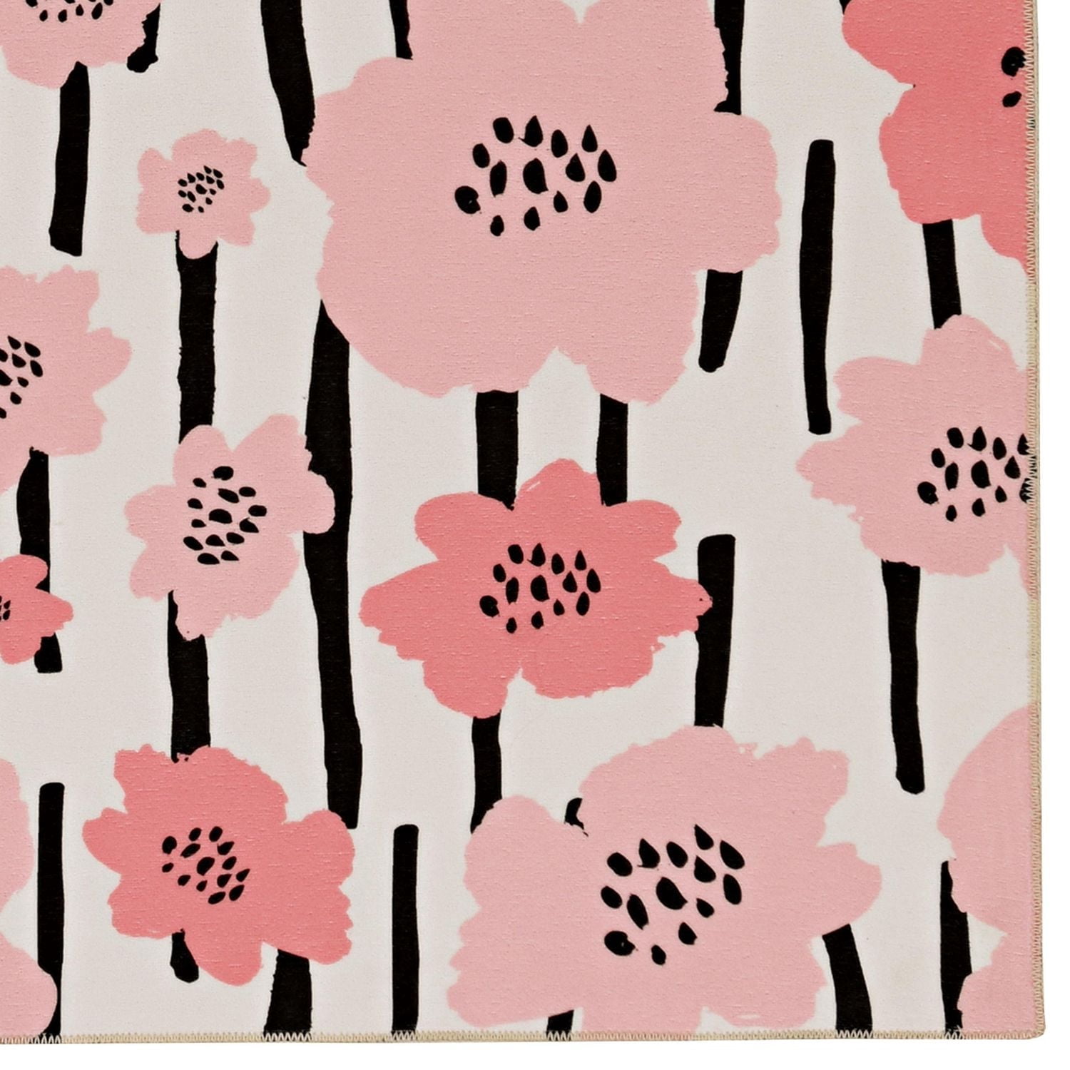 Tapis de couloir lavable Laurel 2 pi x 8 pi ivoire et rose