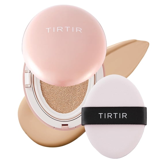 TIRTIR Mask Fit All Cover Pink Cushion Foundation | High coverage Velvety Matte Finish Lightweight Flawless Corrects Redness Korean Cushion (#23N Sand Full Size 0.63 Fl Oz)