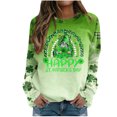 thumbnail image 1 of Pompotops Femmes St. Patrick'S Day Fashion Imprimé en Vrac Manches Longues Chemisier Col Rond Casual Pull Tops Pullshirt Clair, 1 of 5