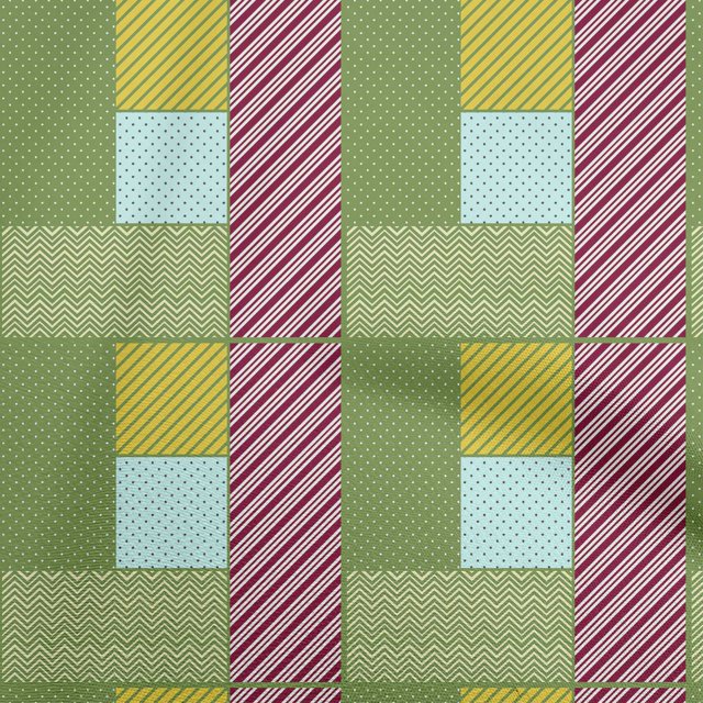 oneOone Viscose Chiffon Green Fabric Geometrical Craft Projects Decor Fabric Printed By The Yard 42 Inch Wide