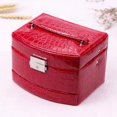 thumbnail image 2 of MesaSe Jewelry Box Organizer 3 Layer Faux Leather Necklace Ring Earrings Display Storage Case  Rose Red, 2 of 10