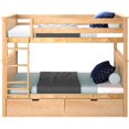 thumbnail image 3 of BEDSMART Lits Superposés Double sur Double en Bois Massif avec Rangement / Naturel, 3 of 7