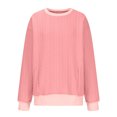 thumbnail image 3 of MeetoTime Women's Crewneck Sweatshirts Fall Long Sleeve Oversized Pullover Sweatshirts with Pockets, 3 of 4