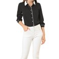 thumbnail image 1 of INSPIRE CHIC Chemise Boutonnée pour Femme à Manches Longues de Travail Col Peter Pan Blouse Haut, 1 of 6
