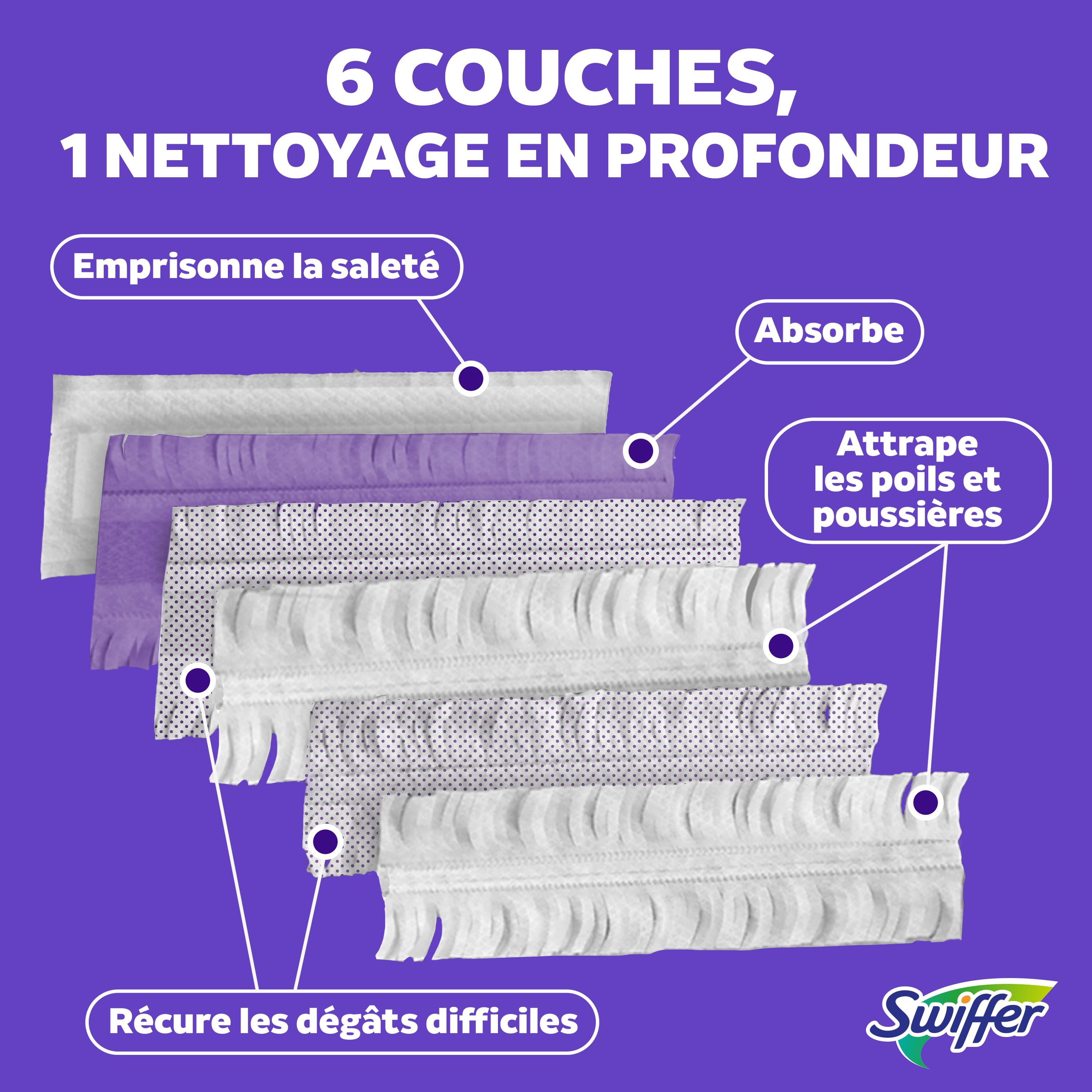 Recharges de coussins nettoyants multi-surfaces Swiffer SuperVadrouille pour planchers, 11 unités