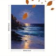 thumbnail image 3 of Moonlit Ocean Shore Canvas Wall Art 15.75x11.81 Inches, 3 of 8