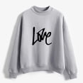 thumbnail image 4 of CEHVOM Femmes Mode Décontractée Imprimé Col Rond Ample Manches Longues Hauts Courts Blouse Chandails Sans Capuche Liquidation, 4 of 5