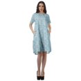 thumbnail image 2 of Moomaya Robes à Manches Courtes Grande Taille pour Femmes Col Rond Mini Tuniques Robes, 2 of 4