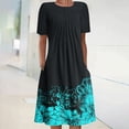 thumbnail image 1 of Robes Maxi pour Femmes 2023 avec Manches Robe d'Été Bohème à Imprimé à Manches Courtes Robe de Plage Longueur Genou Robe à Manches Courtes en Liquidation, 1 of 5