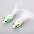 thumbnail image 3 of 2PCS Cat Toy Mice Cute Dot Feather Mouse Toy Cat Chew Toy Cat Interactive Toy, 3 of 10