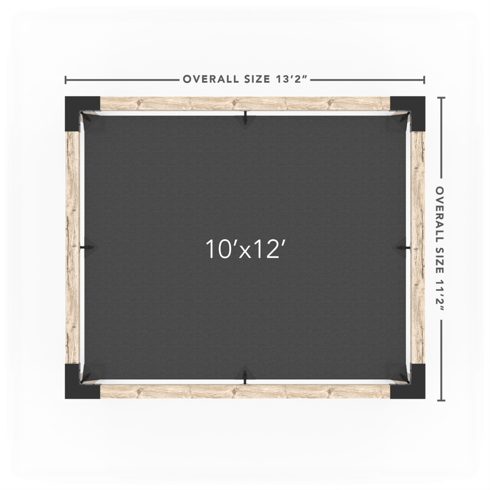 Toja 8' X 12' Pergola Kit With Shade Sail For 6X6 Wood Posts