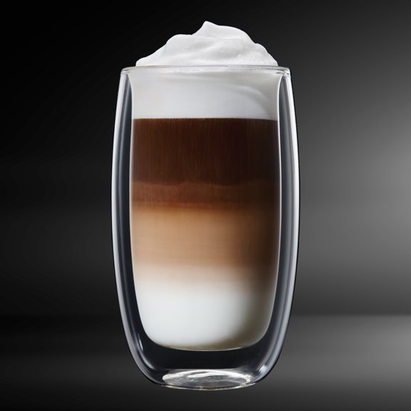 Barista Latte Macchiato Double-Walled Glass Mugs 2 Pc Set, 12.8oz