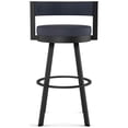 thumbnail image 2 of Amisco Browser 26 in. Swivel Counter Stool - Navy Blue Faux Leather / Black Metal, 2 of 9
