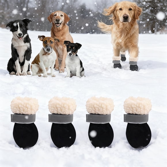 All Weather Protective Pet Boots Durable Sole With Reflective Strips For Outdoor Walking Hiking And Running Adventures
