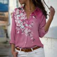 thumbnail image 2 of CEHVOM Cardigan Décontracté pour Femme à Imprimé Végétal, Manches Longues, Quart de Manches, Col en V, Hauts Blouse Liquidation, 2 of 6