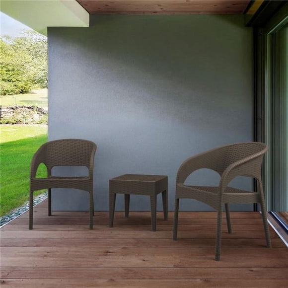 Siesta ISP8081S-BR Panama Patio Seating Set Brown - 3 Piece