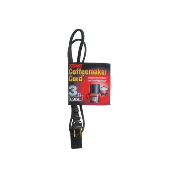 Prime Coffeemaker Cord - Power cable - 2 wire 1/2" spacing (F) to NEMA 1-15 (M) - AC 110 V - 3 ft - black