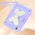 thumbnail image 2 of Case for iPad Mini 7 A17 Pro 2024/Mini 6 2021 8.3 Inch 7th/6th Gen with Butterfly Stand, Shockproof Protective Tablet Cover with Pencil Holder Shoulder Strap for Kids Girls, Beige Purple, 2 of 7