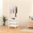 thumbnail image 4 of Dvruxg Coat Rack Freestanding Closet Organizer,Simple Hall Tree with 2 Storage Shelves, Corner Storage Organizer, for Entryway, Bedroom, 4 of 5