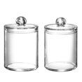thumbnail image 2 of 2pcs Cotton Swab Organizer Acrylic Cotton Ball Holder Acrylic Cosmetic Storage Box Portable Cosmetic Storage Box with Lid, 2 of 7