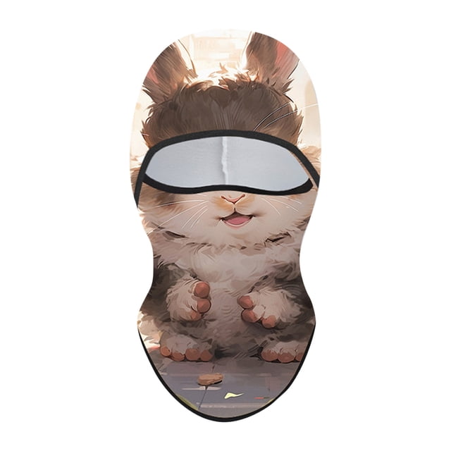 Riforla 2025 New Children's Ski Face Guard Riding Face Guard Cartoon 3D Cat Ski Face Face Guard with Ears Music Festivals Raves Ski Party Keep Warm Windproof Outdoor Activities Face mask Dark Blue