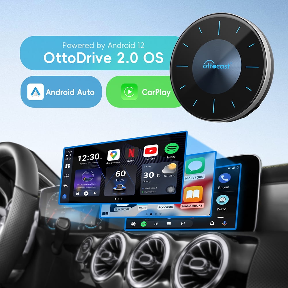 Ottocast P3 Android 12 CarPlay AI Box Wireless CarPlay & Android