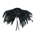 thumbnail image 2 of Fortune Cape Gothique à Plumes pour Femmes Halloween Cosplay Fête Châle à Lacets Boléro, 2 of 8