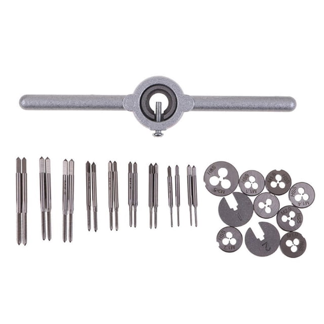 Yeacher 31Pcs Mini HSS Metric Screw Thread Plugs Taps Dies Set M1-M2.5 Hand Screw Taps Hand Tools