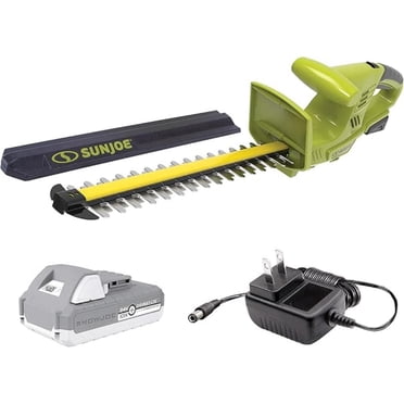 Sun Joe 24V-HT18-LTE 24-Volt iON+ Cordless Handheld Hedge Trimmer Kit, 5/8", W/ 2.0-Ah Battery and Charger