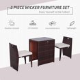 thumbnail image 4 of Outsunny Ensemble de bistro rotin extérieur 3pcs, 4 of 9