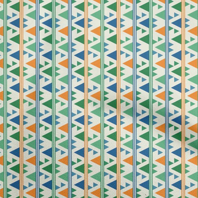 oneOone Rayon Green Fabric Geometric Fabric For Sewing Printed Craft Fabric By The Yard 56 Inch Wide