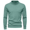 thumbnail image 1 of RKSRN Mens Sweater Fall Winter Warm Solid Color Stand Up Collar Pullover Long Sleeved Loose Base Shirt Top Sweater Stand-up Collar Sweater Soft Loose Sweaters, 1 of 3