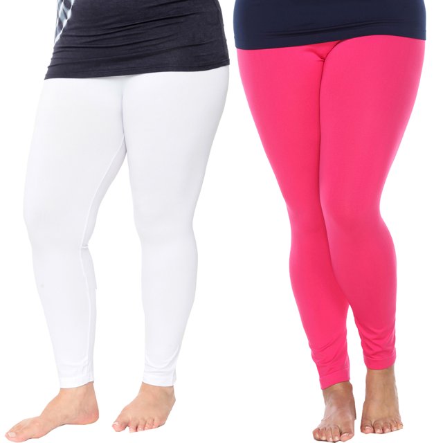 White Mark Leggings Extensibles Doux pour Femmes, Lot de 2