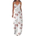 thumbnail image 1 of Pompotops Robes d'Été pour Femmes Décontractées Boho Imprimées à Bretelles Anneau Plage Longue Robe Maxi avec Poches, 1 of 5