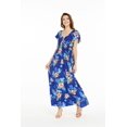 thumbnail image 5 of Women's Hawaiian Maxi Ruffle Sleeve Dress in Hibiscus Blue, 5 of 5