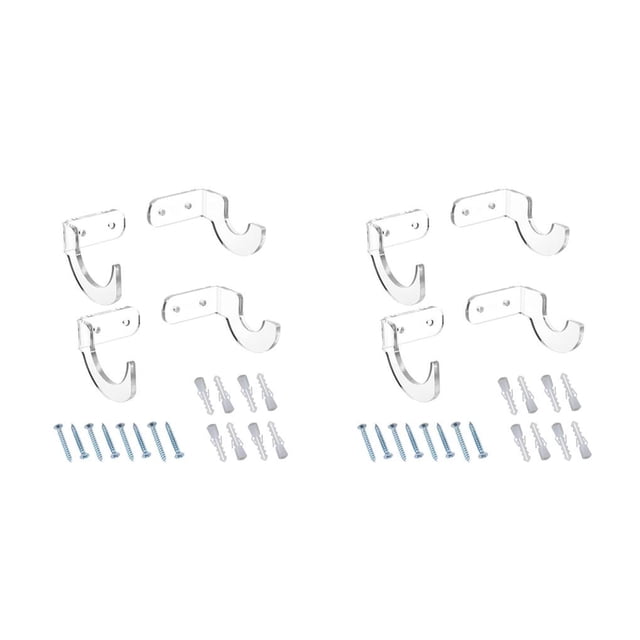 QualitChoice 2 Pairs Baseball Bat Wall Mounted Holder Softball Bats Display Organizer Rack Hanger Mall Collectible Accessories Clear 2Set