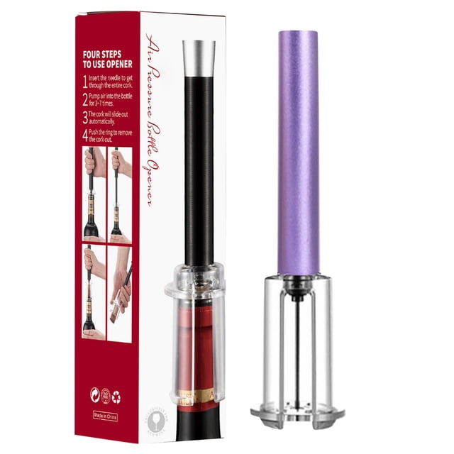 Air Cork Remover with Push-Button Easy Extraction for Fast Cork Removal Ergonomic Handle Durable Stainless Steel Ideal Bar Accessory