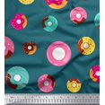 thumbnail image 1 of Soimoi Blue Moss Georgette Fabric Donuts Food Fabric Prints By Yard 42 Inch Wide, 1 of 5