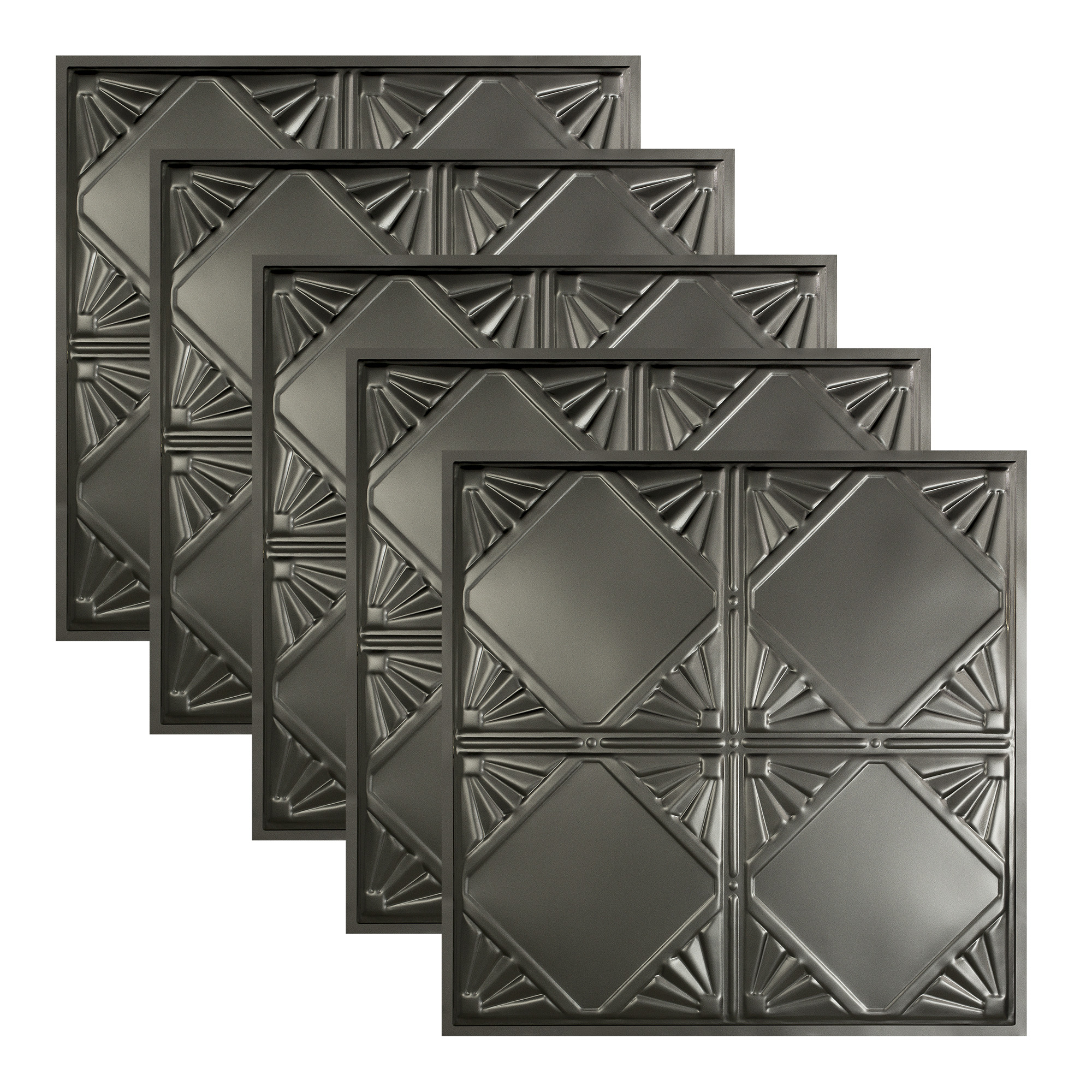 Great Lakes Tin 2ft Ceiling Tiles 5 Pack- Premium Tin-Plated Steel, Class A Fire Rated