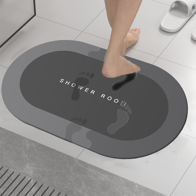 RYRDWP Diatomaceous Bath Rug Super Absorbent Quick Dry Rubber Backing Non Slip Washable Bathroom Floor Mats Shower Rug For In Front Of Bathtub Shower Room 16x24