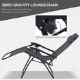 thumbnail image 4 of Outsunny Ensemble de Chaises à Gravité Zéro avec Table Pliante et Porte-Gobelet Gris Foncé, 4 of 10