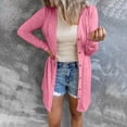 thumbnail image 2 of Pompotops Mode Femmes Cardigan Ample à Manches Longues Automne Manteau Blouse, 2 of 7