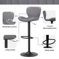 thumbnail image 2 of Walsunny Adjustable Bar Stools Set of 4 Leather Upholstered Swivel Counter Stools Counter Height Bar Stools with Large Base, Room Bar, Grey, 2 of 5
