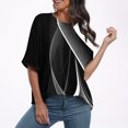 thumbnail image 4 of Pisexur Hauts d'Été pour Femmes Mode Décontractée Manches Courtes Col Rond T-Shirts Confortables Amples Surdimensionnés Imprimé Floral Blouses Hauts Mode T-Shirts Imprimés Graphiques Grande Taille Tops de Sortie S-5TG, 4 of 7