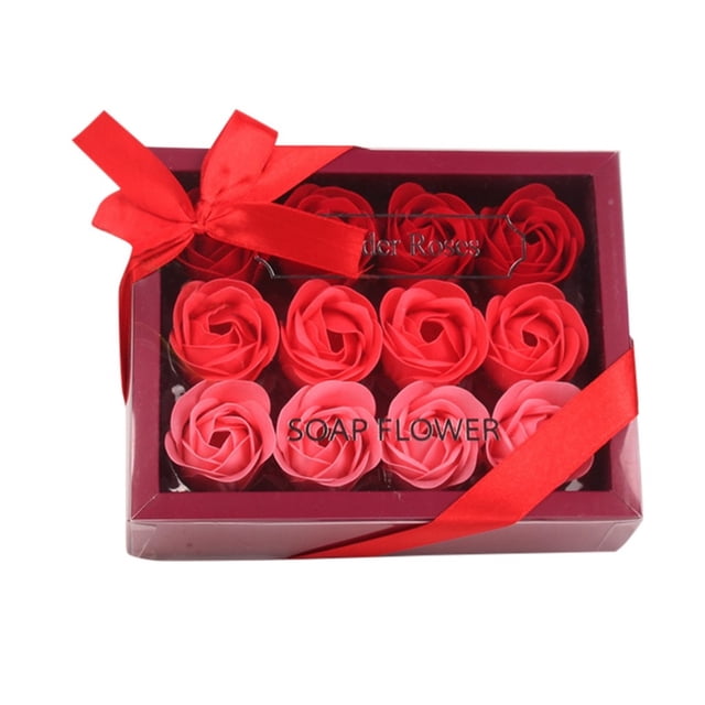 Vaidha Couple de la Saint-Valentin - Bouquet de Fleurs Roses Illets Boîte Cadeau Mariage Maison