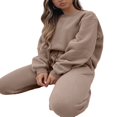 thumbnail image 2 of Women Sweatshirt Set Long Sleeve Crew Neck Hoodie Sweatpants Set Solid Activewear Set, 2 of 5